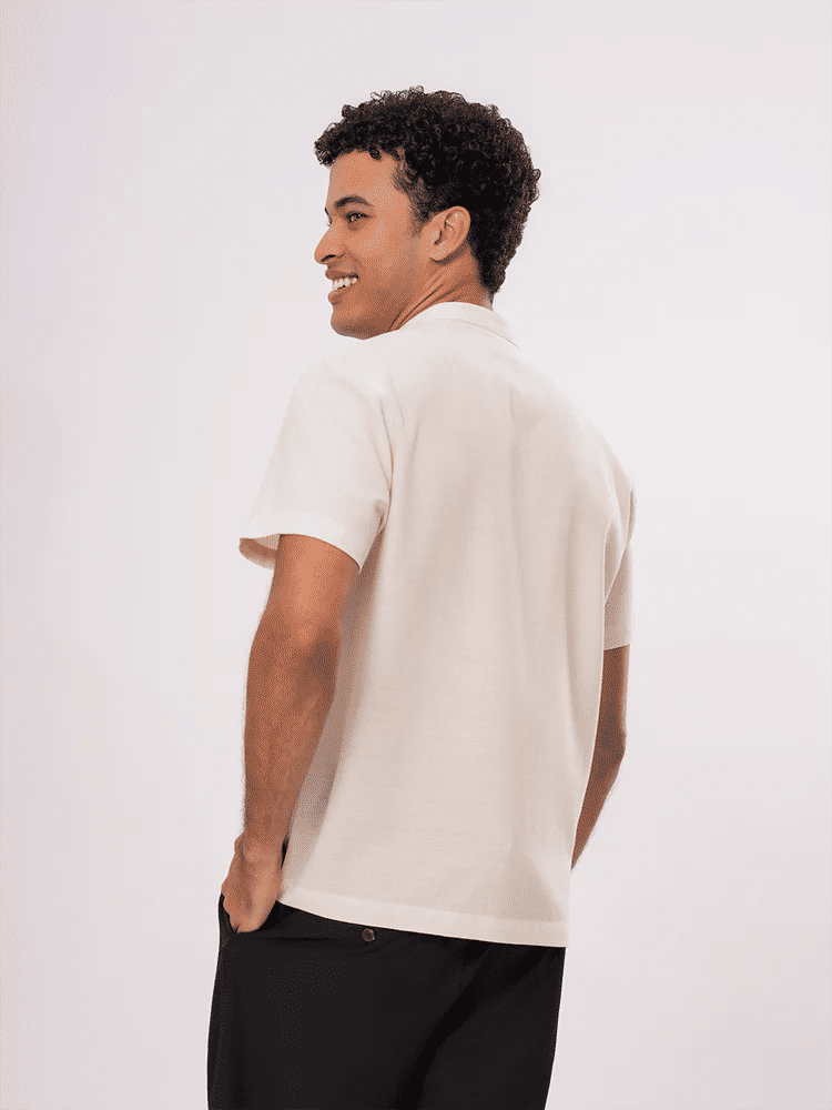Short Sleeve Mandarin Collar Shirt (2)