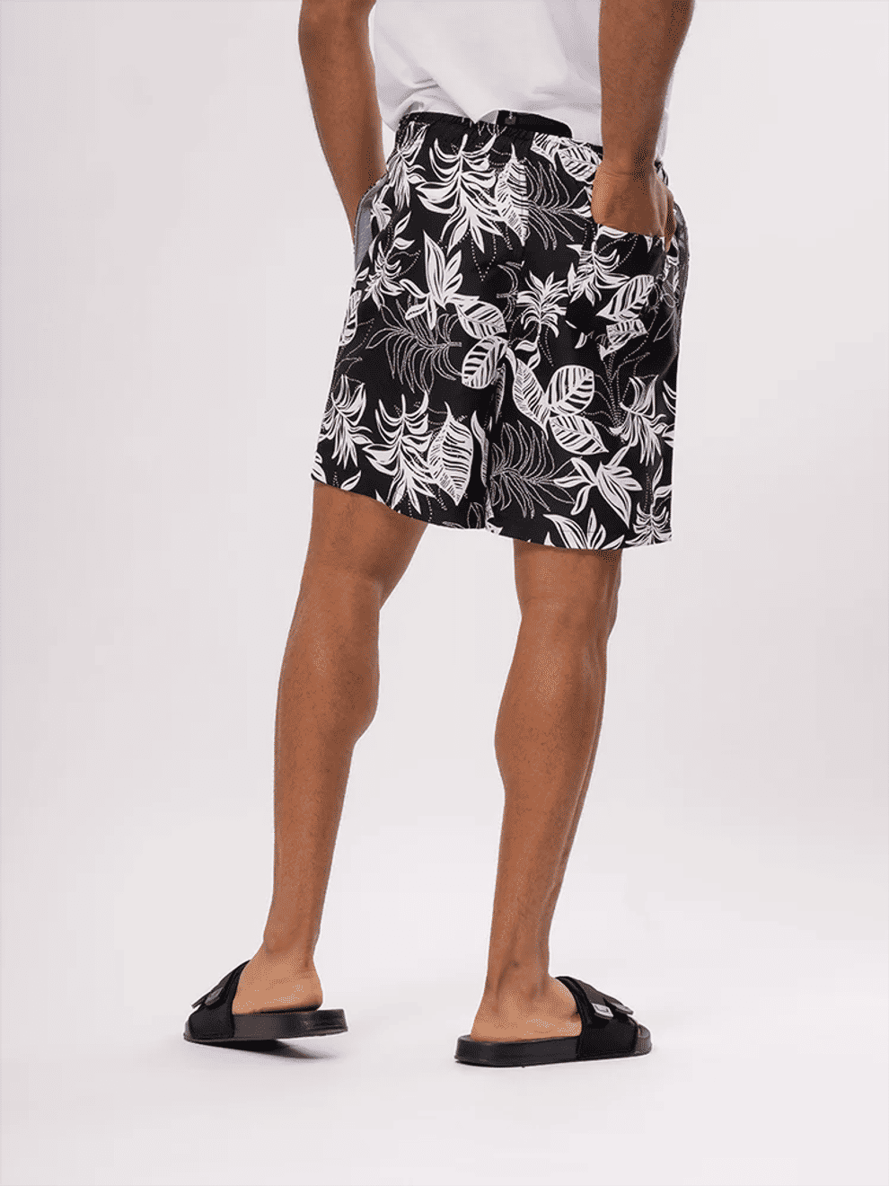 Tropical Leaf Print Swim Shorts (2)
