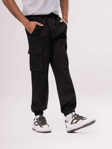 Black Utility Cargo Joggers