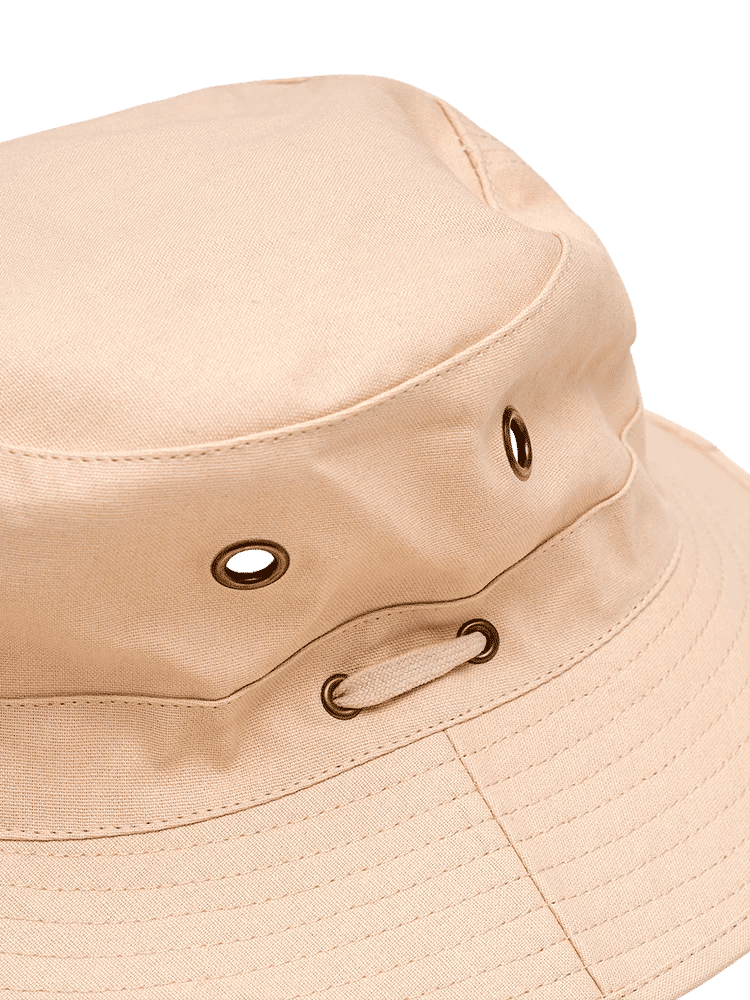 Classic Beige Wide Brim Bucket Hat (1)