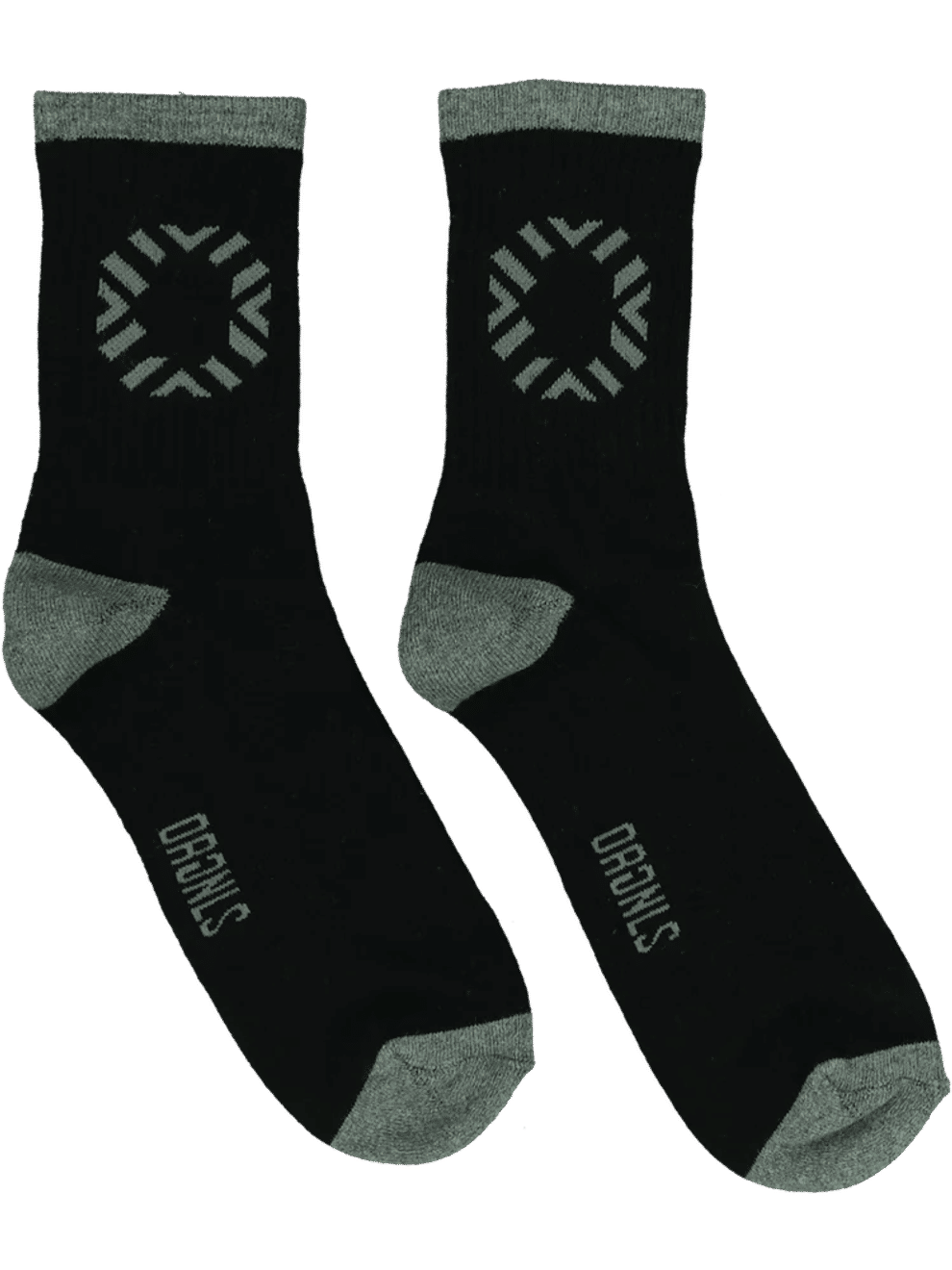 Black Graphic Crew Socks