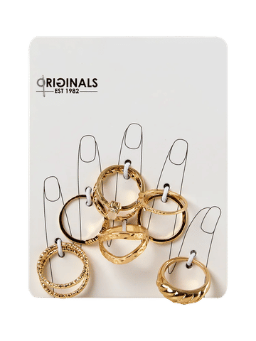 Gold Tone Textured Ring Set