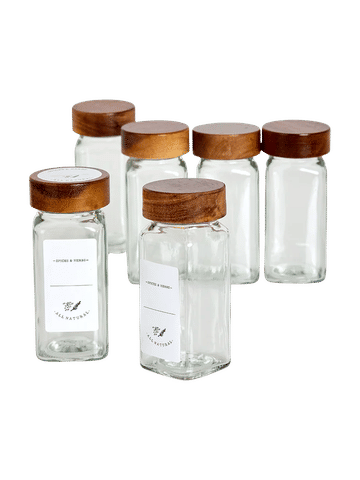 6-Piece Glass Spice Shaker Set