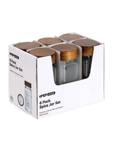 6-Piece Glass Spice Shaker Set