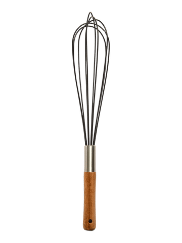 Black Wire Whisk With Wood Handle