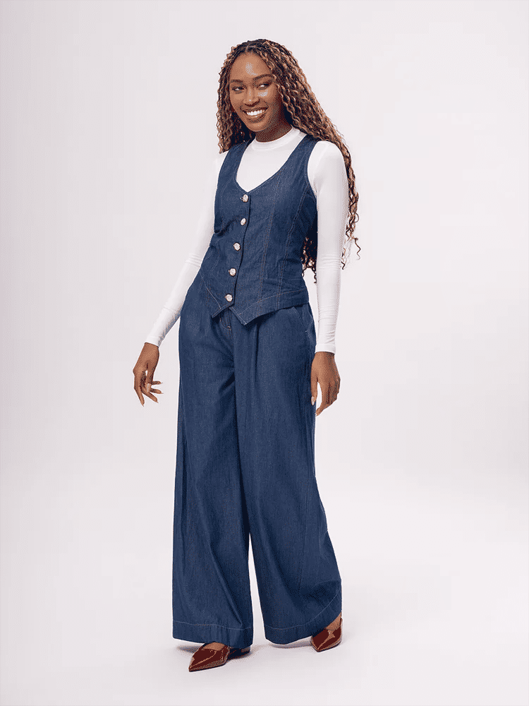 Wide Leg Denim Pants (3)