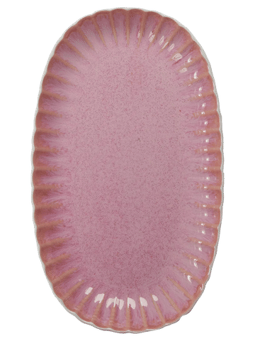 37.5cm Pink Ribbed Oval Serving Platter