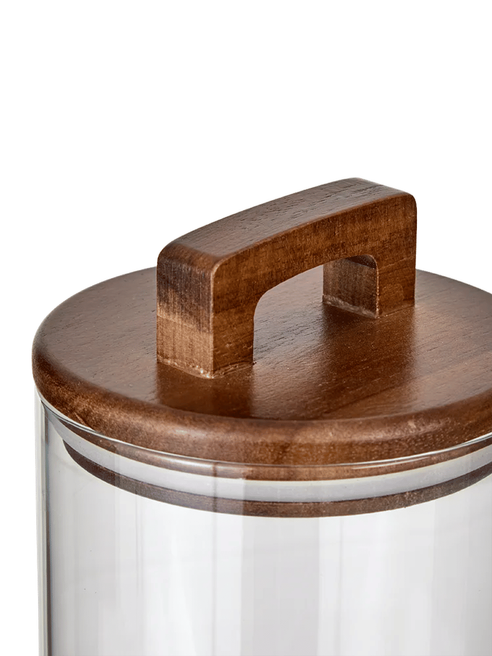 Glass Canister With Wooden Handle 10x15cm (1)