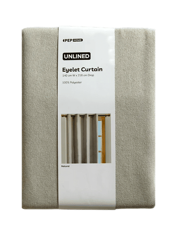 Natural Unlined Eyelet Curtain 140x218cm