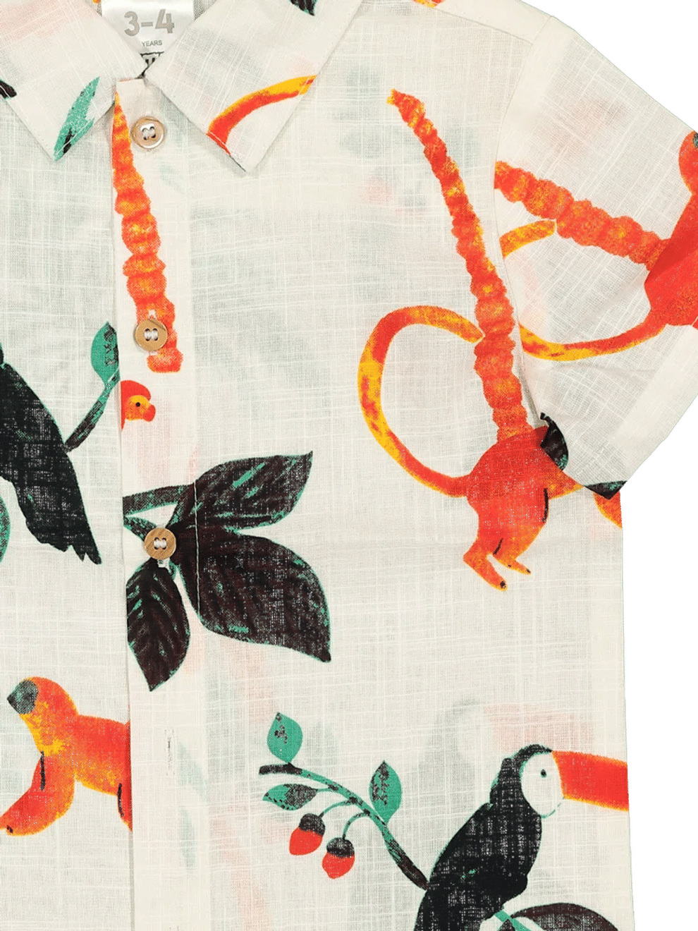 Toucan Print Linen Shirt (1)