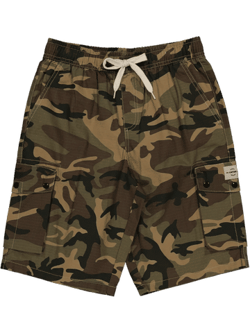 Camo Print Cotton Cargo Shorts