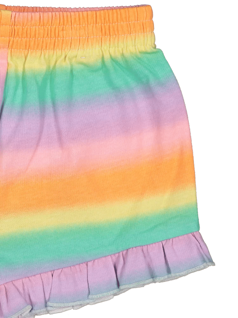 Rainbow Striped Ruffle Shorts (2)