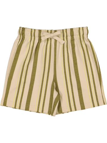 Striped Cotton Elastic Waist Shorts