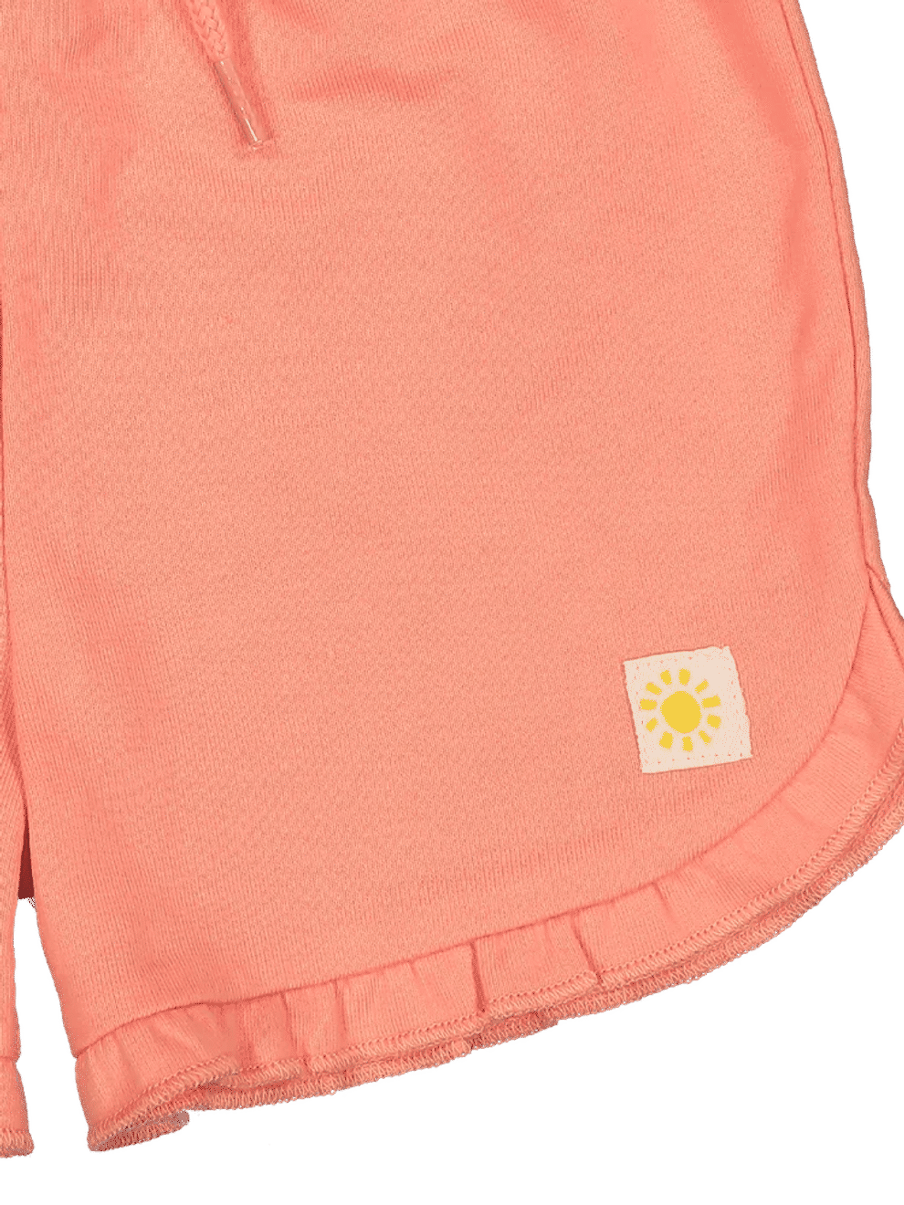 Orange Ruffle Hem Shorts (2)