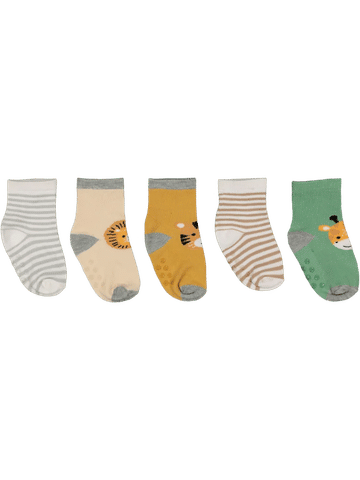 5-Pack Animal Print Gripper Socks