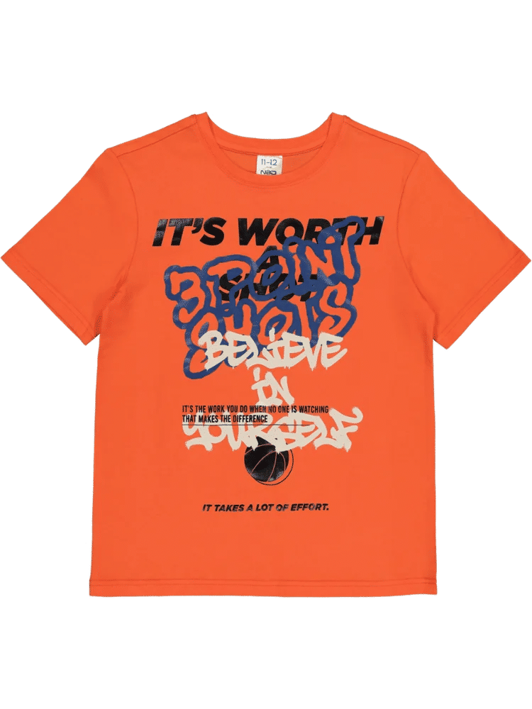 Bright Orange Graphic T-Shirt