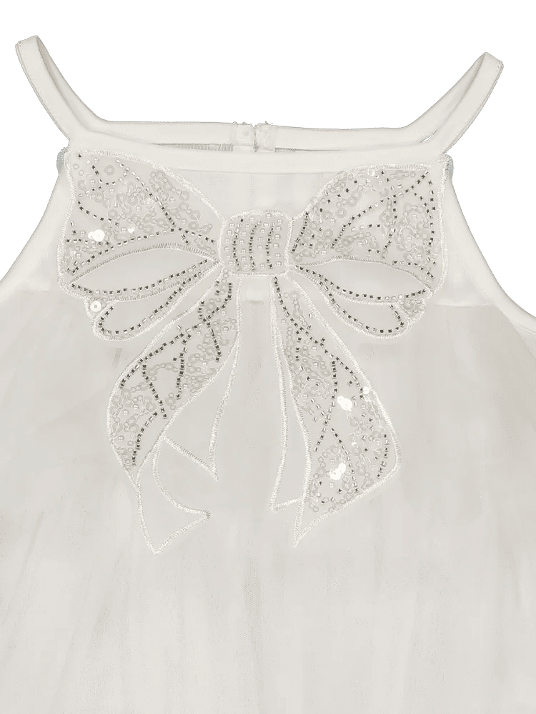White Tiered Bow Dress (2)