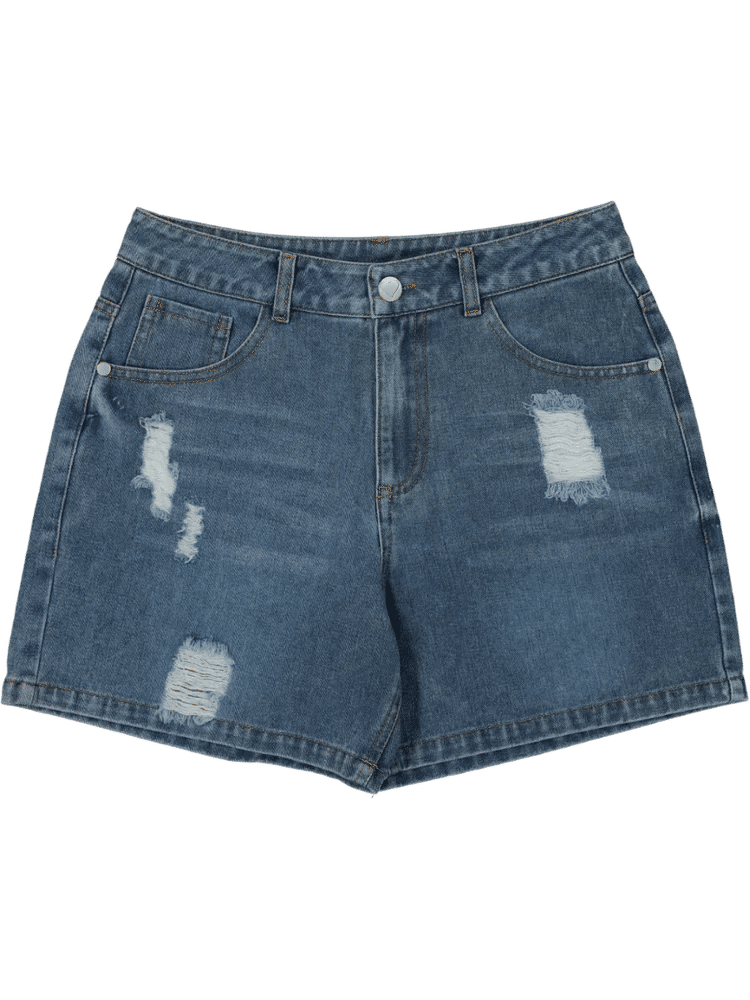 Distressed Denim Shorts