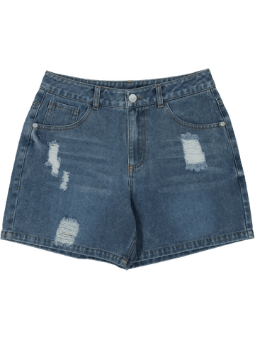 Distressed Denim Shorts