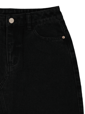 Black Denim Mini Skirt