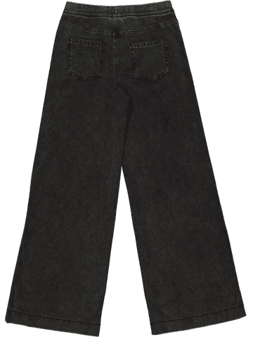 Black Acid Wash Wide Leg Jeans