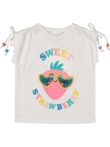 White Strawberry Graphic Top
