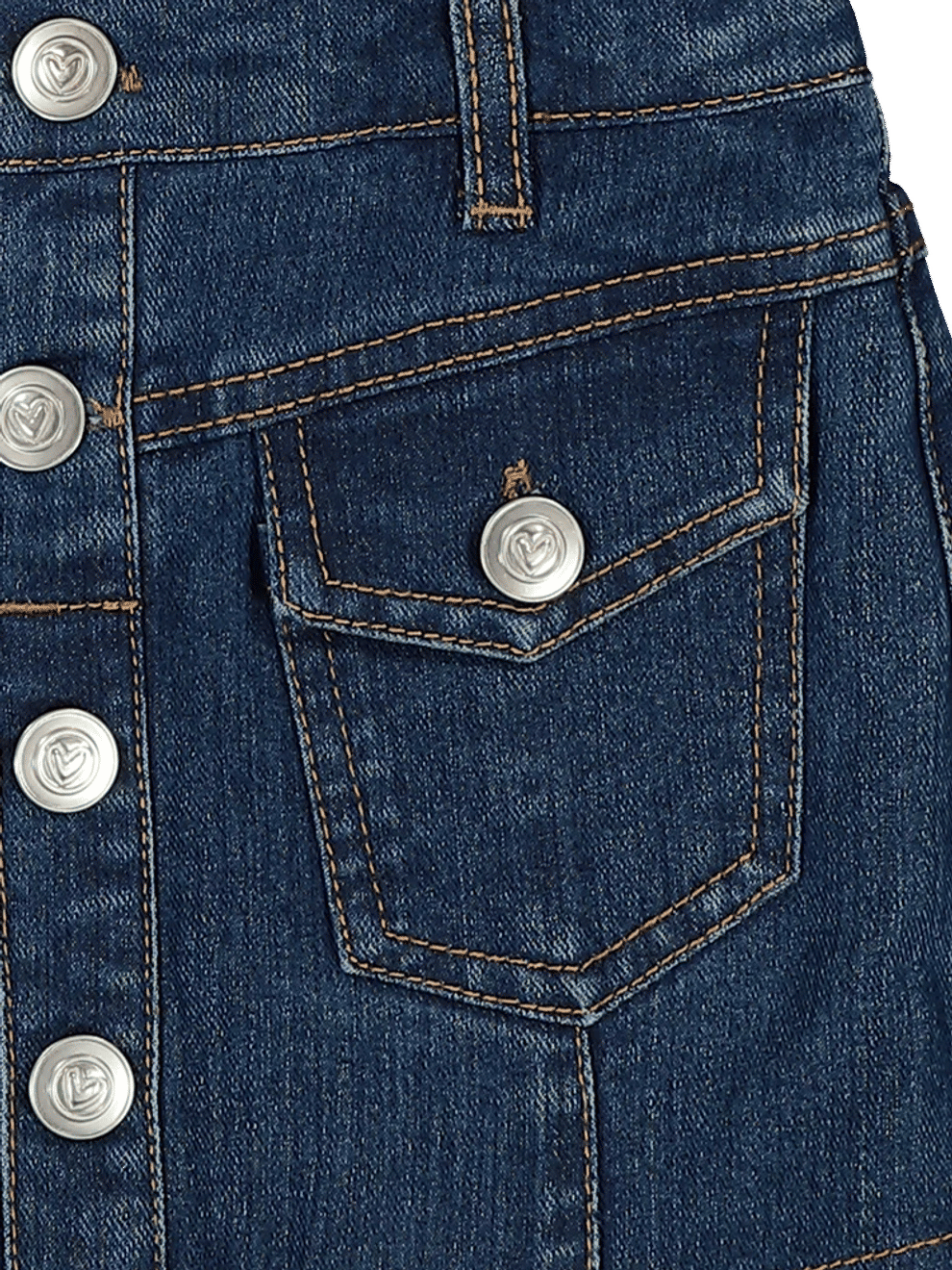Denim Button-Front Skirt (1)