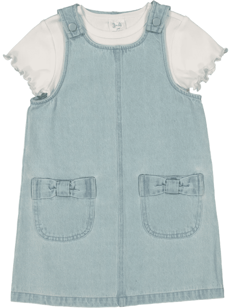 Denim Pinafore And T-Shirt Set