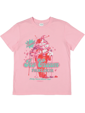 Pink Ice Cream Graphic Print T-Shirt