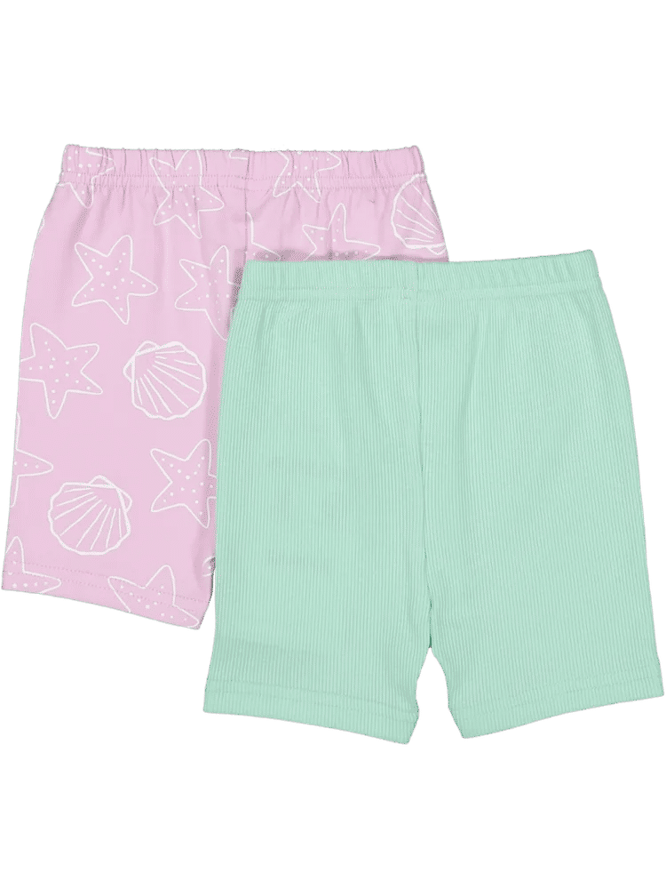 2 Pack Printed Ribbed Shorts (2)