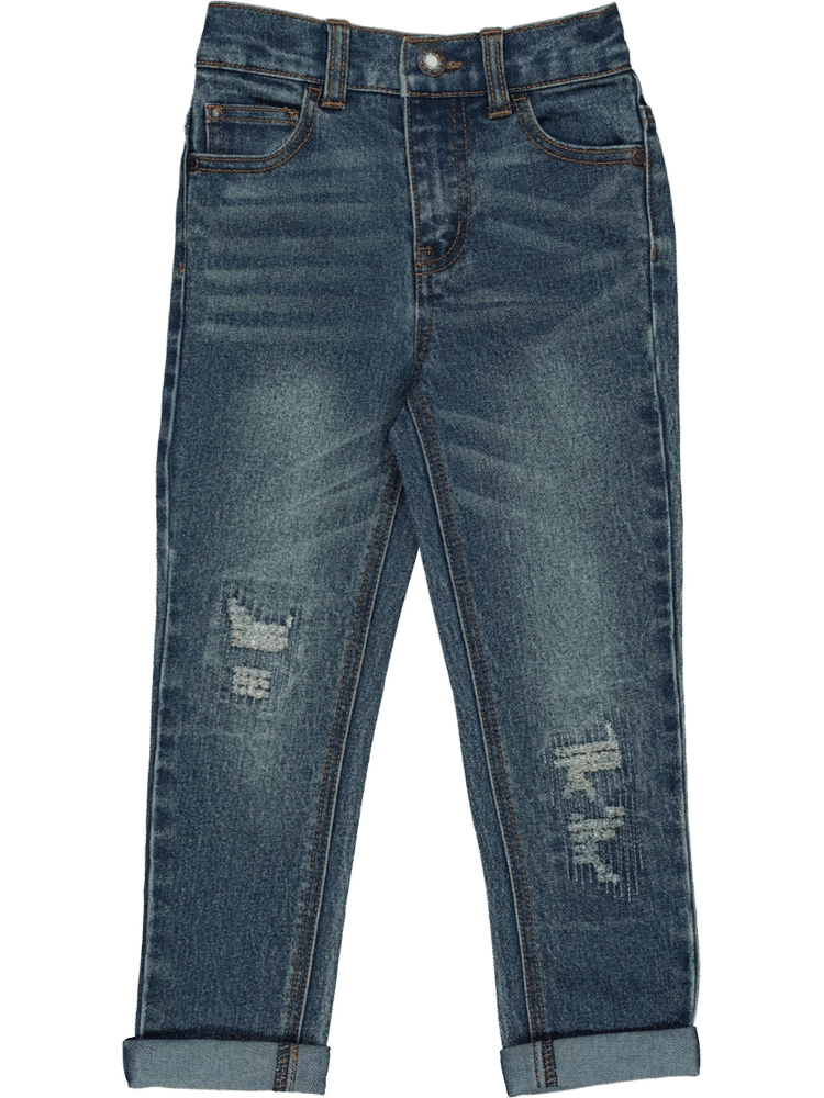 Distressed Blue Denim Jeans