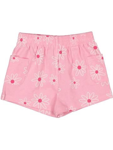 Pink Daisy Print Shorts
