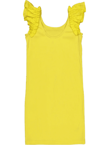 Yellow Ruffle Sleeve Dress