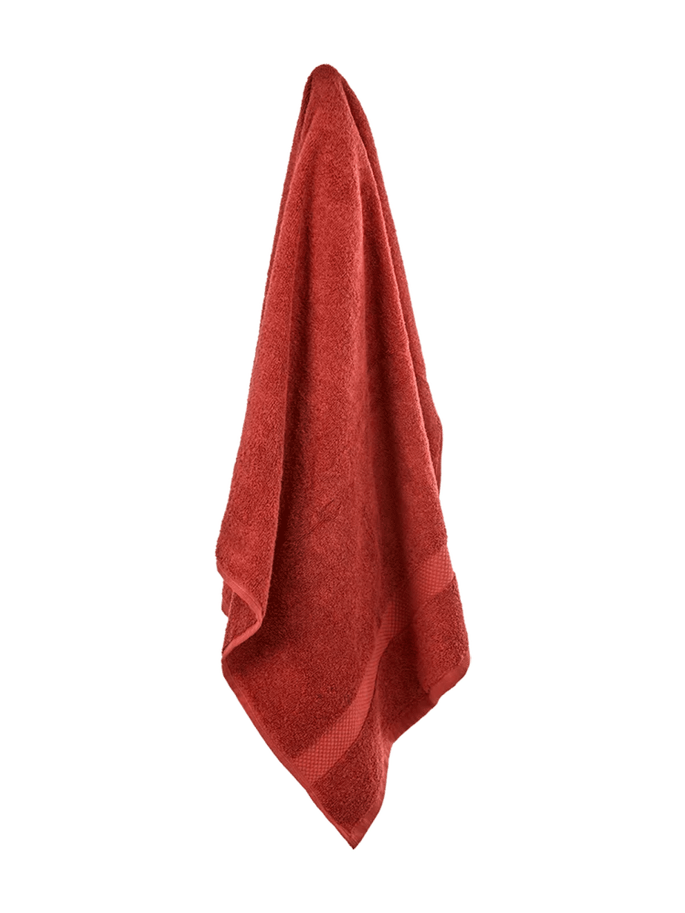 Solid Red Cotton Bath Towel