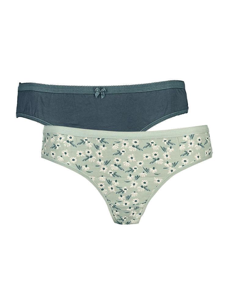 Floral And Solid Panties