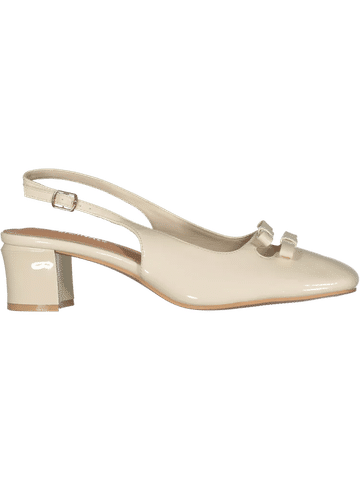 Cream Slingback Block Heels