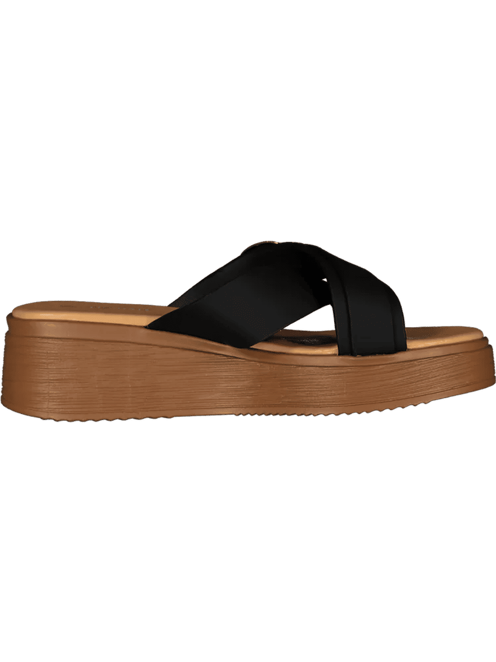 Black Buckle Wedge Sandals (1)