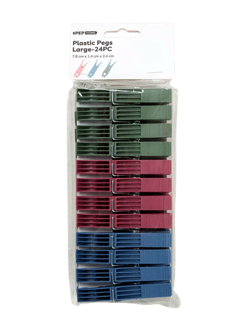 Large Plastic Laundry Pegs 24 Pack