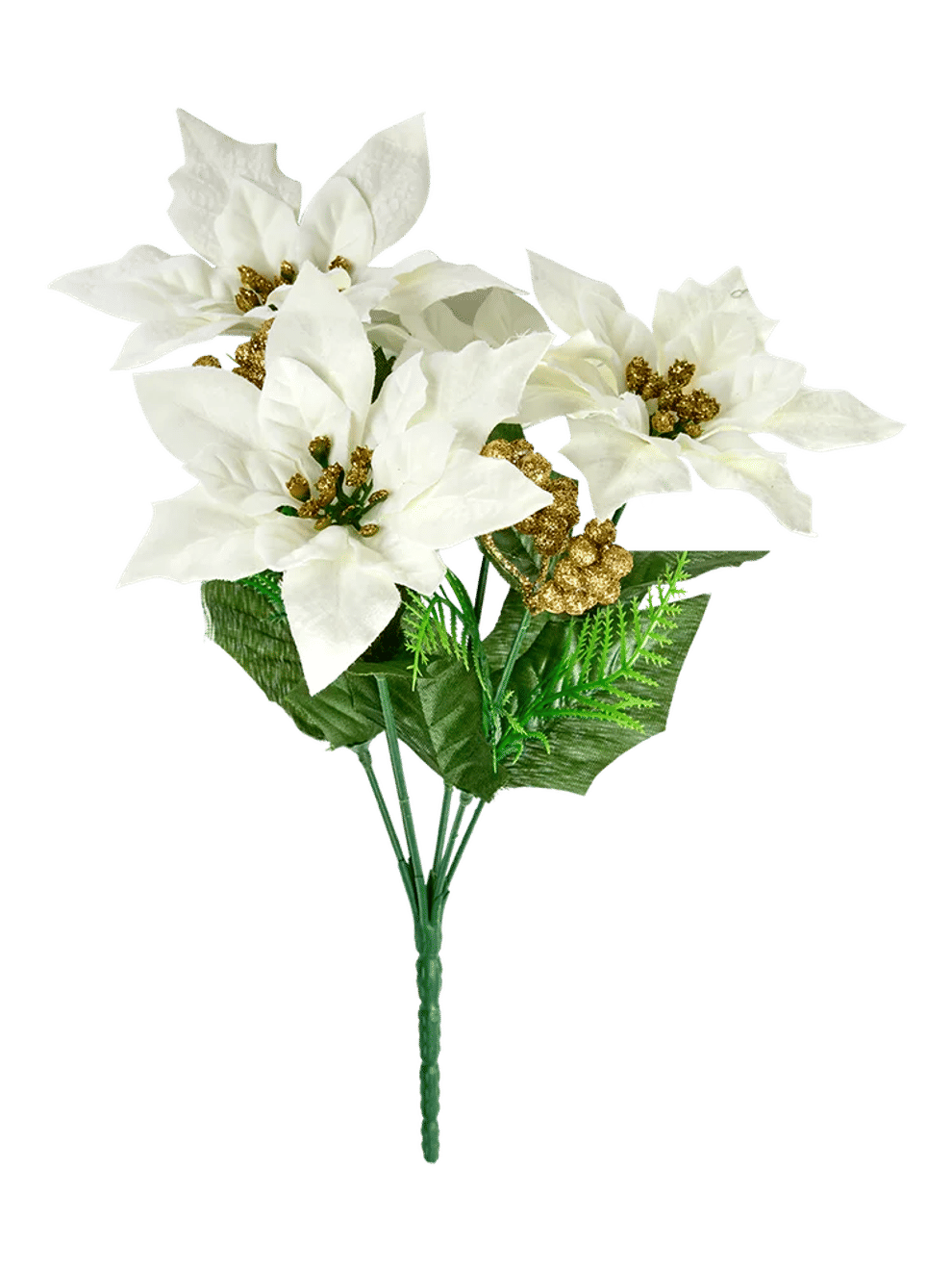 Artificial Poinsettia and Pinecone Bouquet (Assorted) (2)