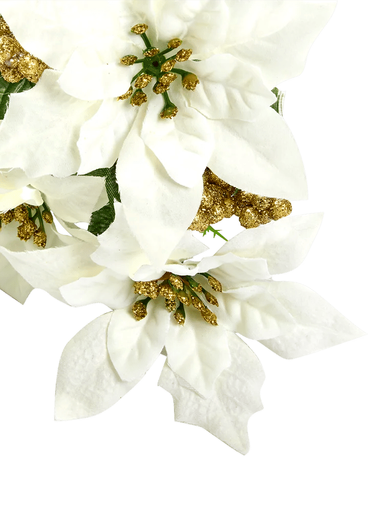Artificial Poinsettia and Pinecone Bouquet (Assorted) (3)