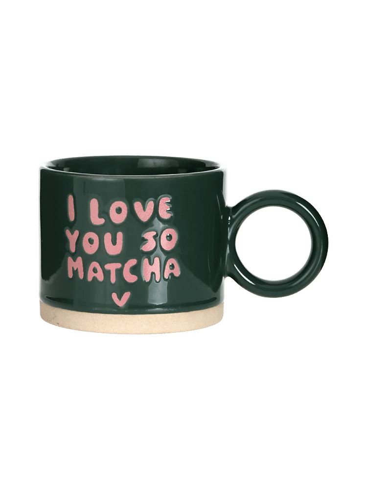 Green Ceramic Matcha Mug