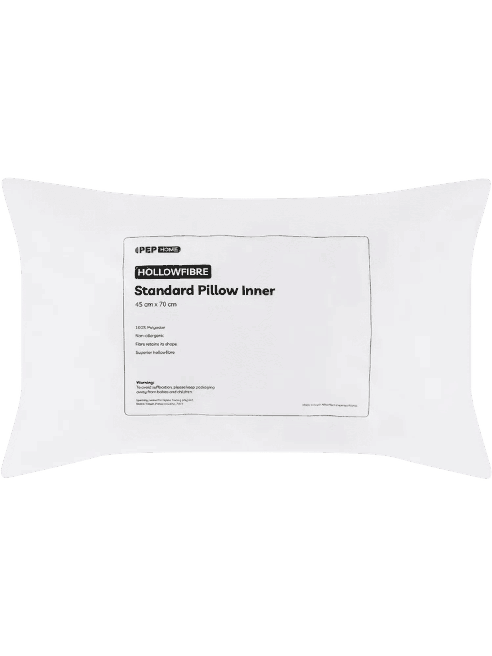 Standard White Hollowfibre Pillow Inner