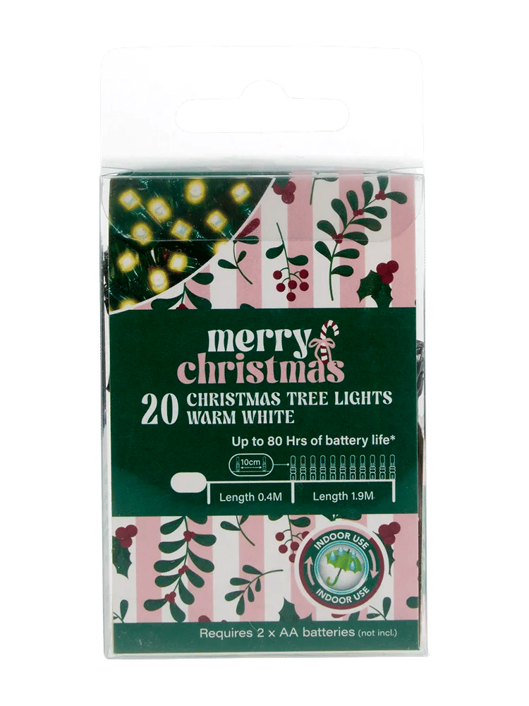 20 Warm White Christmas Tree Lights