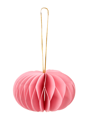 Pink Paper Honeycomb Christmas Hanging Decoration