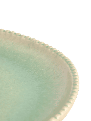 Green Beaded Edge Ceramic Plate 27cm