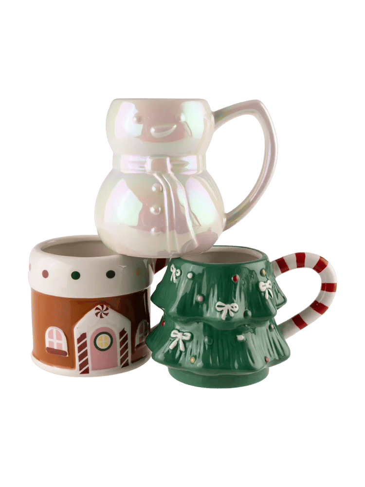 Festive Shaped Ceramic Mugs (Assorted)