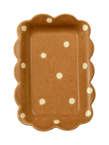 Scalloped Edge Polka Dot Platter 24cm