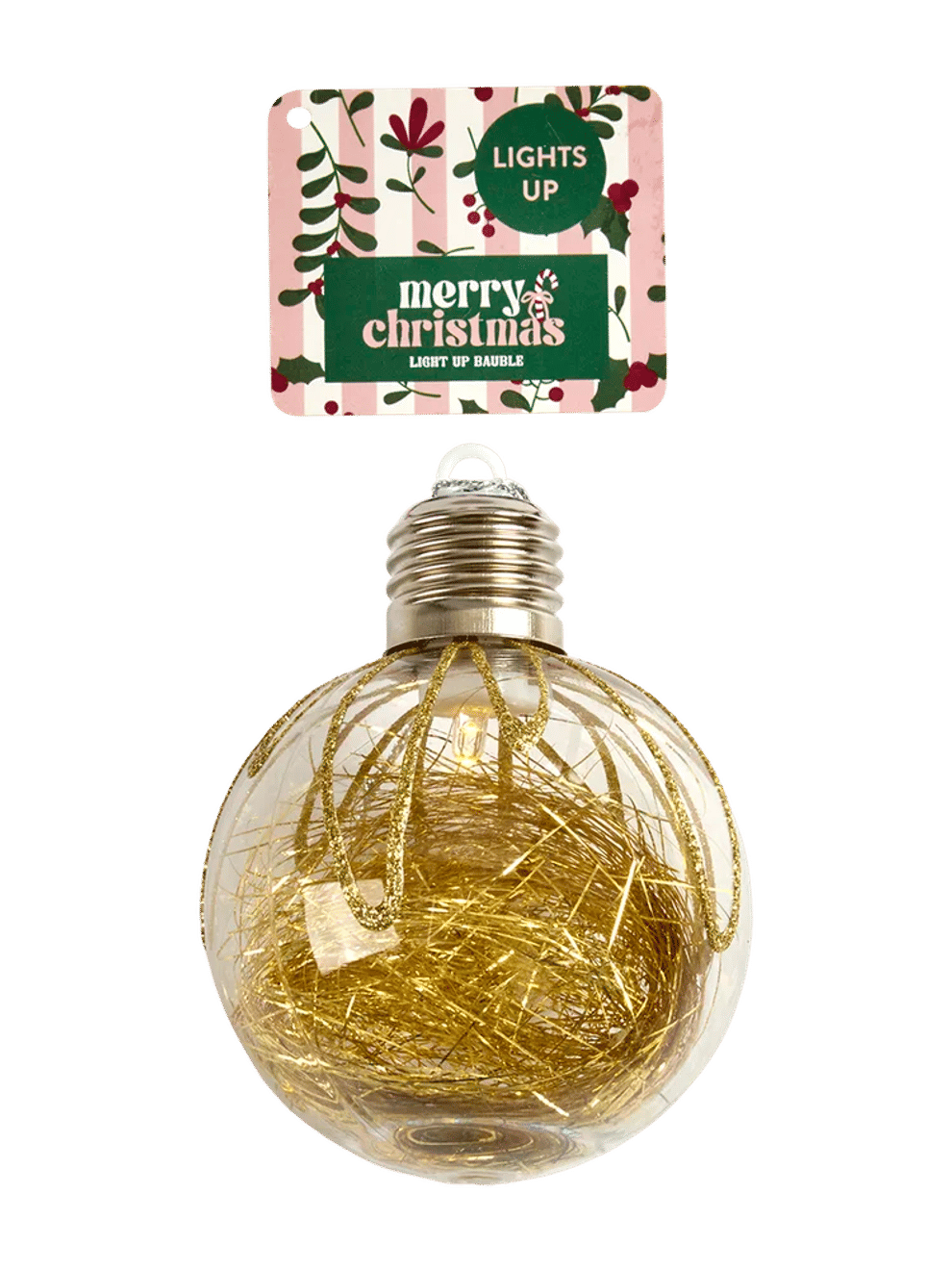 Clear Christmas Light Up Bauble