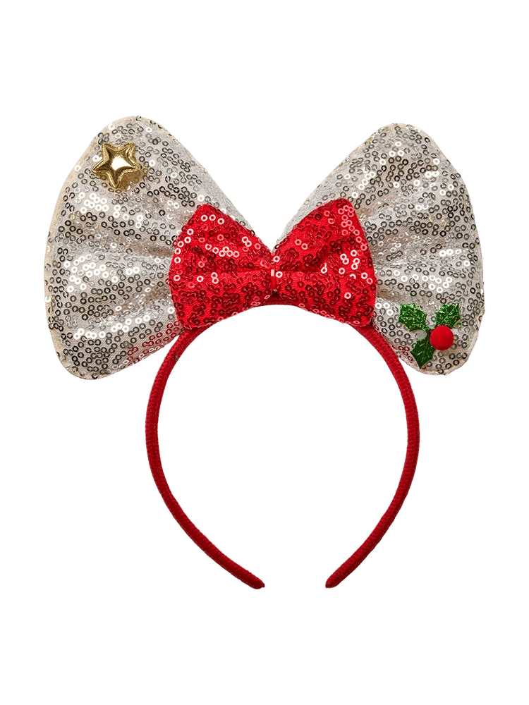 Festive Sequin Christmas Bow Headband (2)