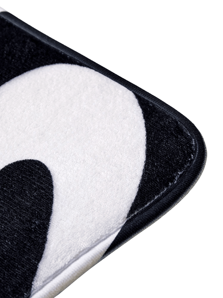 Black and White Swirl Bath Mat Set (2)